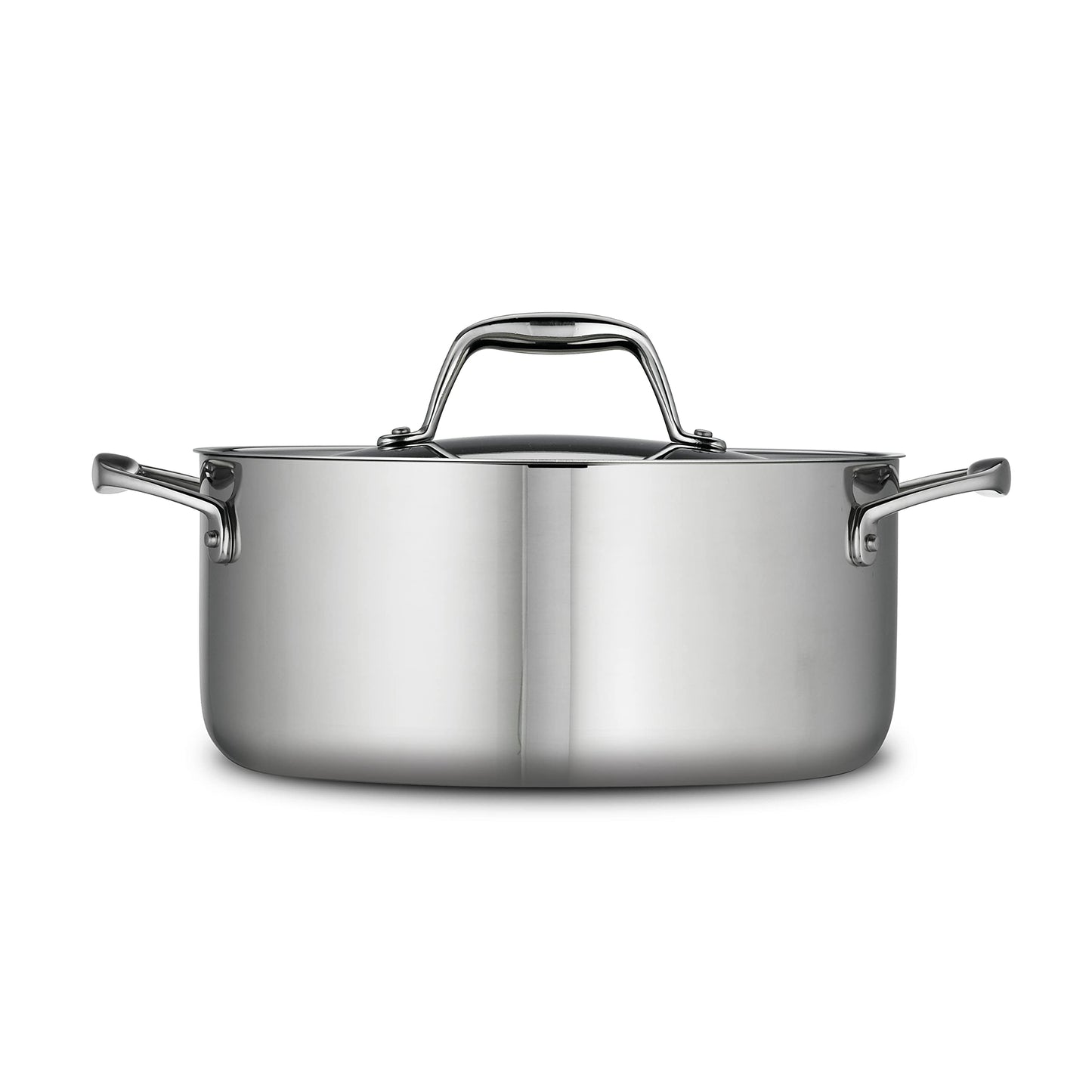 Tramontina Signature Tri-Ply Clad Stainless Steel 5-Quart Dutch Oven Pot with Lid, Induction-Ready, Dishwasher-Safe, NSF-Certified, Made in Brazil