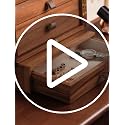 KAOTGOT 4 Leaf Clover Rotatable Drawer Wooden Jewelry Box for Women & Girls