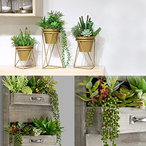 HUIANER Artificial Succulent Plants, 13.4" Fake Hanging String of Pearls Simulation Greenery Plants for Christmas Wall Home Kitchen Office Garden Wedding Decor, Pack of 2