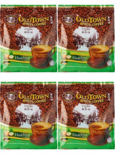 Old Town White Coffee Instant 3-in-1 Hazelnut Flavor, 4-Pack Sachets