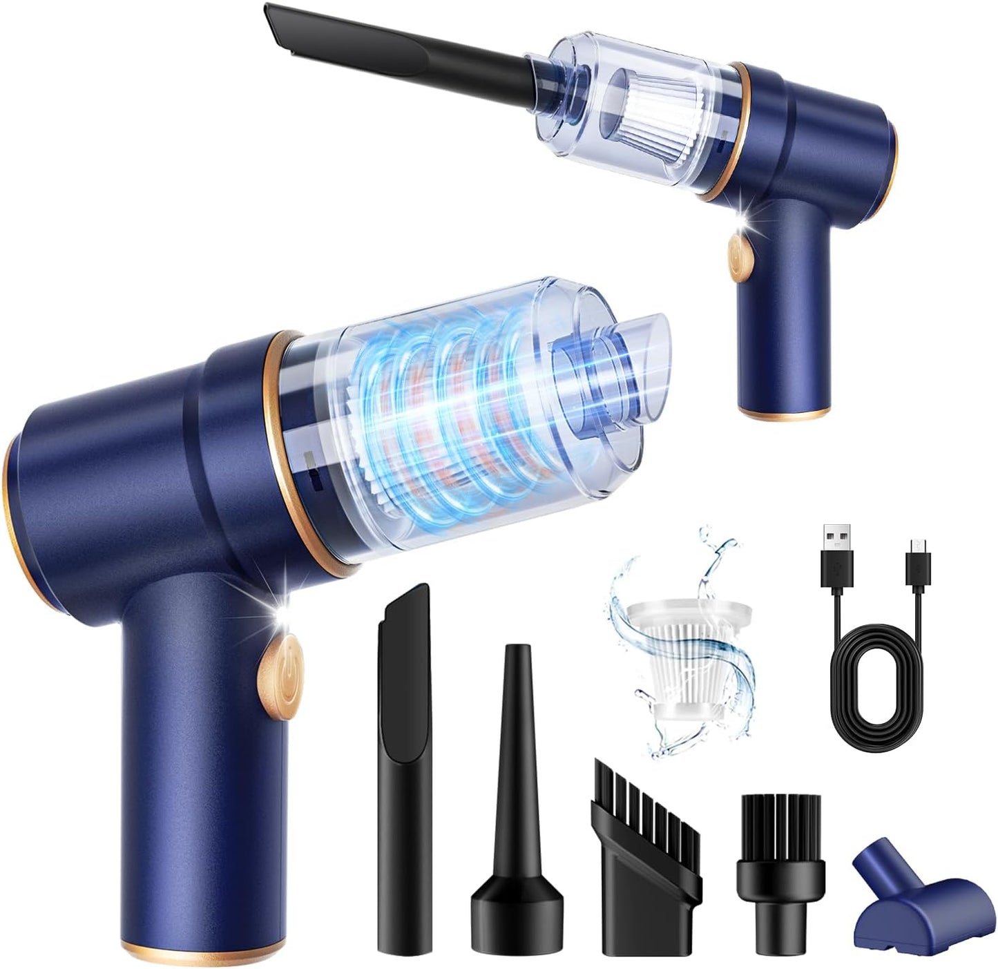 KMM Handheld Car Vacuum Cleaner - 9000Pa High Power 120W with LED Light & Multi-Nozzles | Ideal for Home & Pet Use