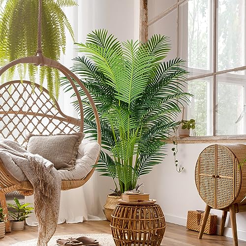 6 Ft Artificial Tropical Palm Tree with 24 Removable Leaves - Faux Indoor Outdoor Plant