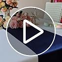 HMQIANG 2-Pack Black Satin Table Runners 12x108 Inches with Scalloped Edges - Halloween Decor