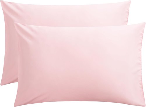 FLXXIE Pillow Cases - Soft Microfiber Queen Pillow Covers | Wrinkle Resistant, 2-Piece Set, Blush Pink 20x30