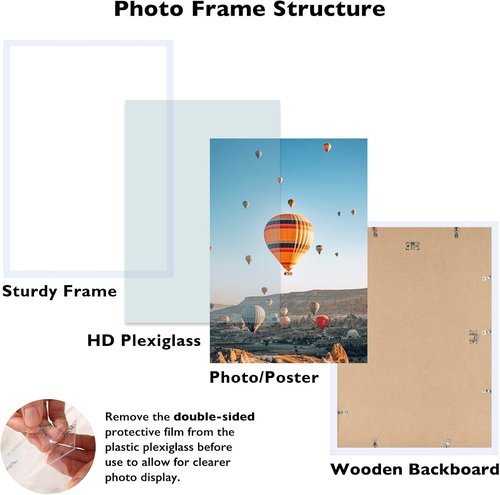 JCJMY 17x24 Picture Frame - White Gallery Frame for Posters & Photos | Horizontal & Vertical Display