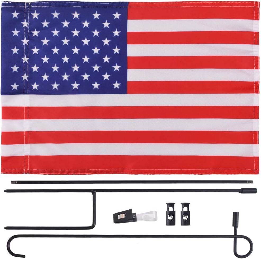 Newk Garden Flag Holder Stand - Durable Black Aluminum Alloy | Holds Flags Up to 13" Wide for Outdoor Use