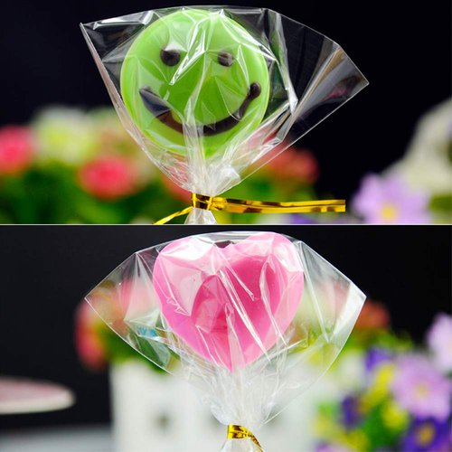 Augshy Cake Pop Bags, 300 Pcs Cellophane Treat Bags 3x5 with 300 Twist Ties 1.4 mils Thickness OPP Plastic Bags for Lollipop Candy Chocolate Cookie Wrapping Buffet