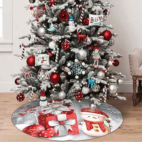 Gnomes Christmas Christmas Tree Skirt 36" for Xmas Halloween New Year Holiday Party Home Tree Mat Decor Ornaments Decoration
