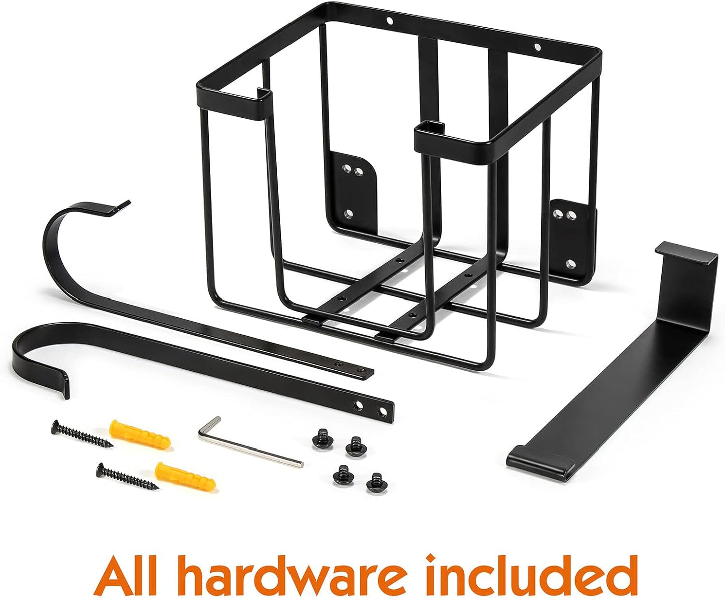 ORLESS Ironing Board Hanger - Over The Door/Walls Storage Solution for Laundry Room - Black
