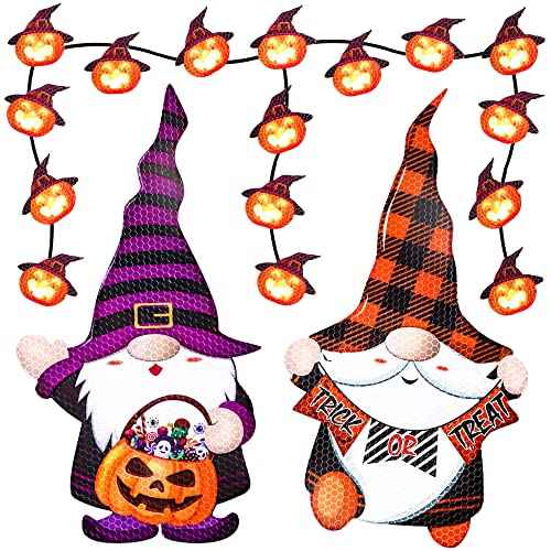 30PCS Halloween Car Refrigerator Decorations - Reflective Pumpkin Gnome Magnet Accessories Set Trunk/Trick or Treat Decor