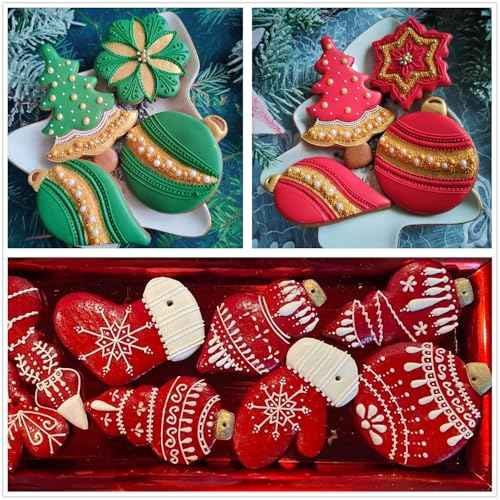 Large Christmas Ornaments Cookie Cutters, 4Pcs Winter Holiday Cutter Molds Size from 4" to 4.25" Snow Globe,Round Ornament,Teardrop Bauble, Finial Ornaments Shapes,Stainless Steel