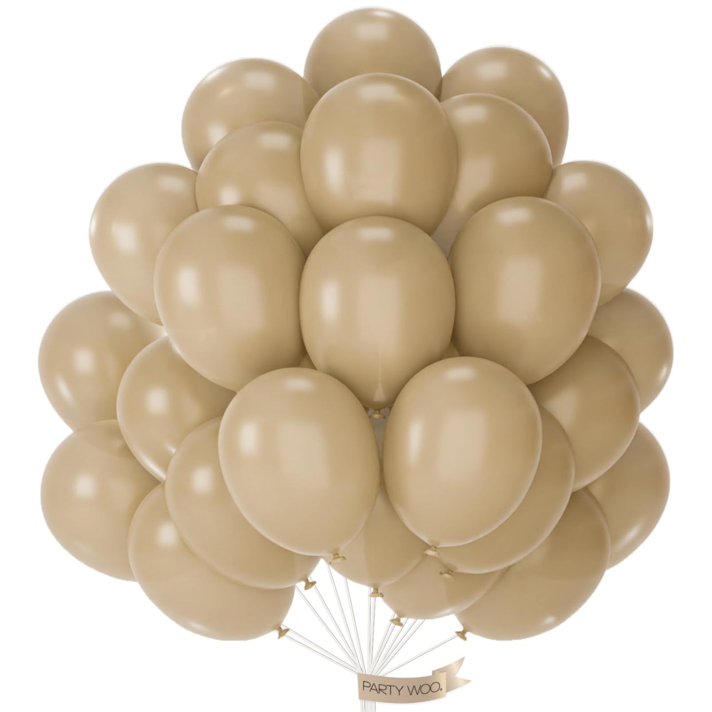 PartyWoo Cream Balloons 50 pcs 12 Inch Beige Ivory Nude Neutral Boho Fall Latex Helium Balloons for Wedding Graduation Birthday Boy Baby Shower Cowgirl Jungle Theme Party Decorations Brown-F56