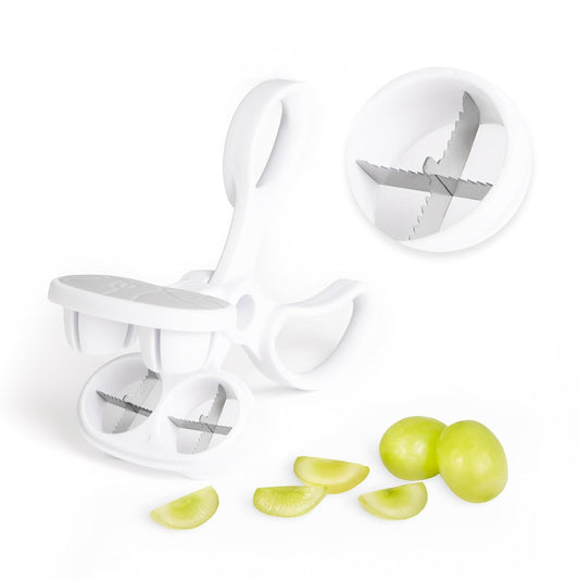 Ubbi Dual Grape Cutter - Safe & Easy Stainless Steel Fruit Slicer for Kids & Toddlers