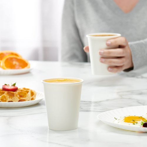 GUSTO 10 oz White Paper Cups [300 Count] Disposable Coffee Cups for Hot & Cold Beverages, Sturdy Paper Drinkware for Home, Office & Events (Formerly Comfy Package)
