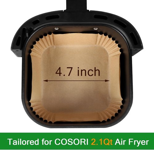 COSORI Mini Air Fryer Liners - 130 PCS Disposable Parchment Paper Baking Sheets for 2.1 Qt Models