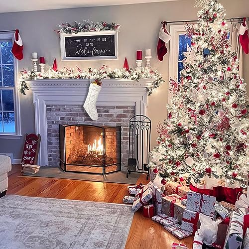 Ivory Cable Knit Christmas Stocking 18" for Fireplace & Holiday Decor