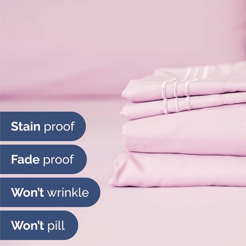 Comfy Twin Size 3-Piece Sheet Set by [Brand Name] - Breathable Cooling Bed Sheets | Luxury Hotel Quality - Deep Pockets, Soft, Wrinkle-Free - Light Pink