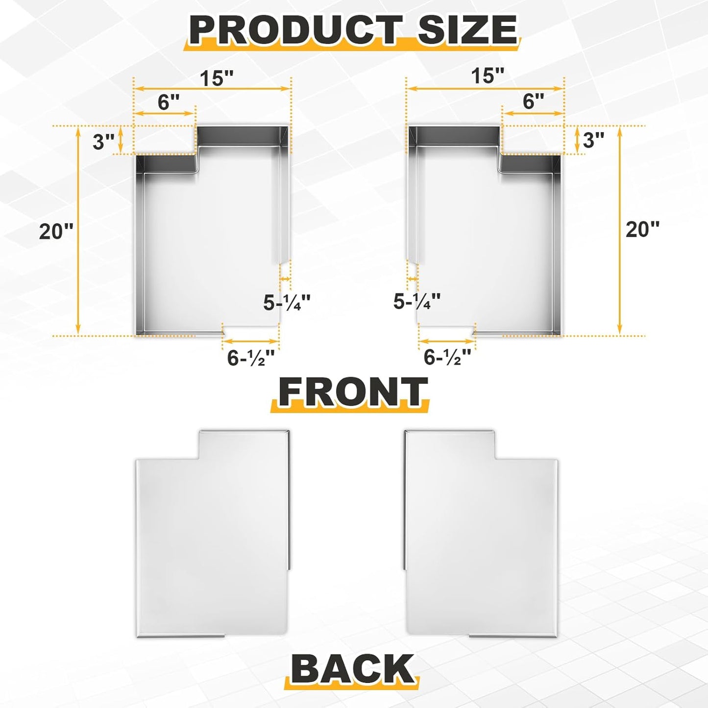 Shimeyao Dunnage Rack Holder Set - 2 Pcs Lightweight Aluminum 20x15 Inch for Trailers & Flatbeds