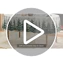 Horaldaily 60 x 104 Inch Christmas Tablecloth - Rectangular White Snow Trees