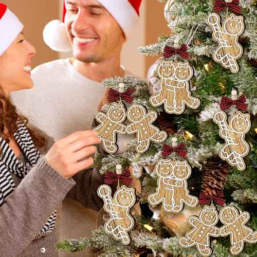 3 Pcs Funny Christmas Ornaments Adult 2025 Gingerbread Man Wooden Naughty Dirty Christmas Tree Ornaments Inappropriate Dirty Gingerbread Xmas Ornament Unique White Elephant Funny Exchange Gag Gift
