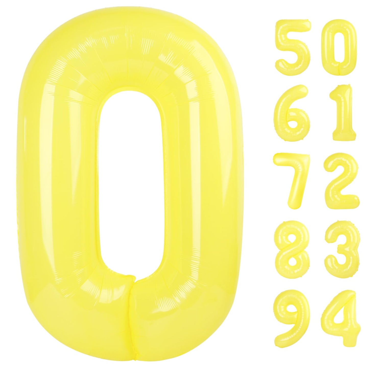 Yellow Number Balloon 40 Inch, 0 Number Balloons, 10 20 30 40 50 Numbers Balloon Birthday Decorations, Party Supplies for Women