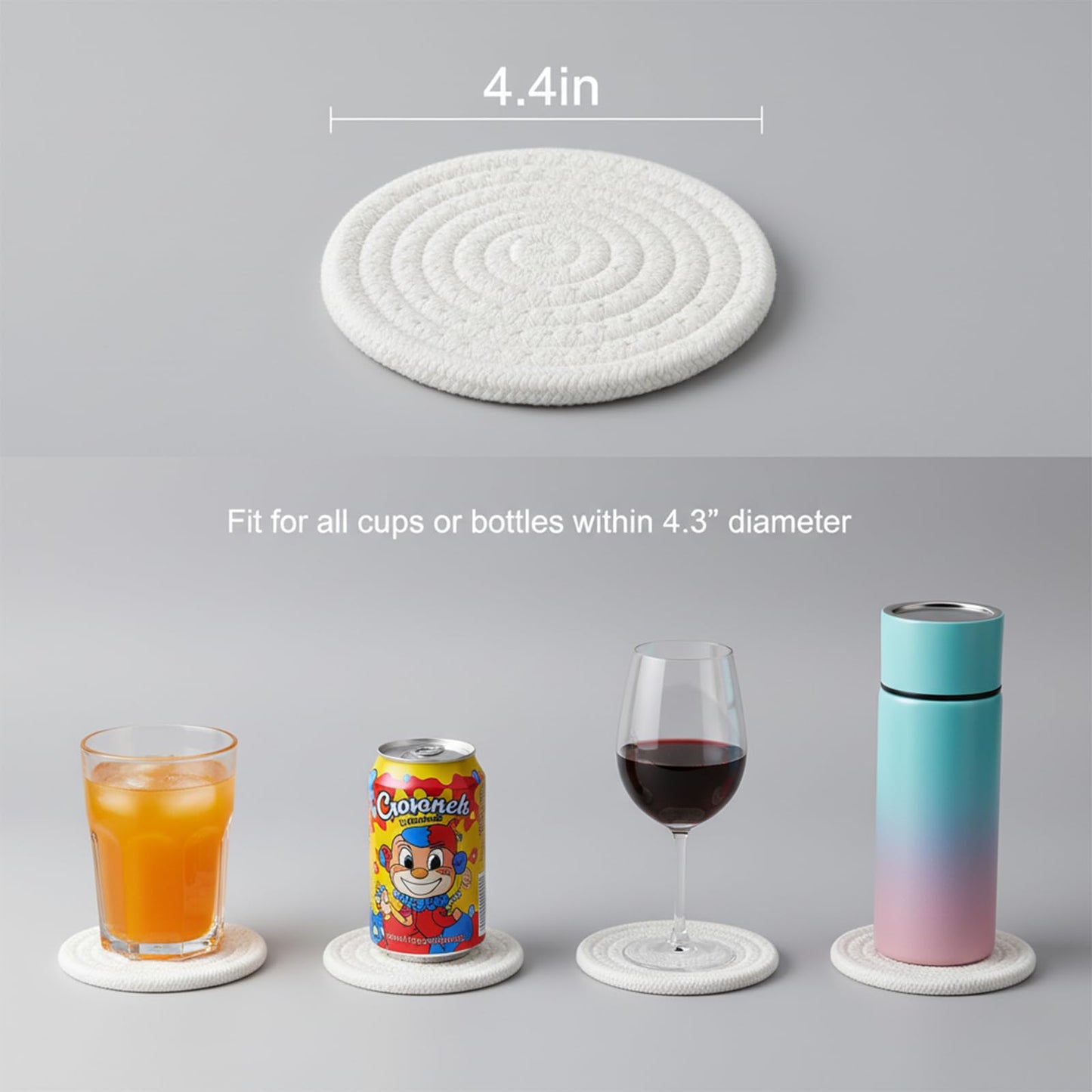 ZEXOLAP Drink Coasters Set of 8 with Holder – Cotton Woven Absorbent Coasters, 4 Colors for Coffee, Beer, Drinks & Tabletop Protection