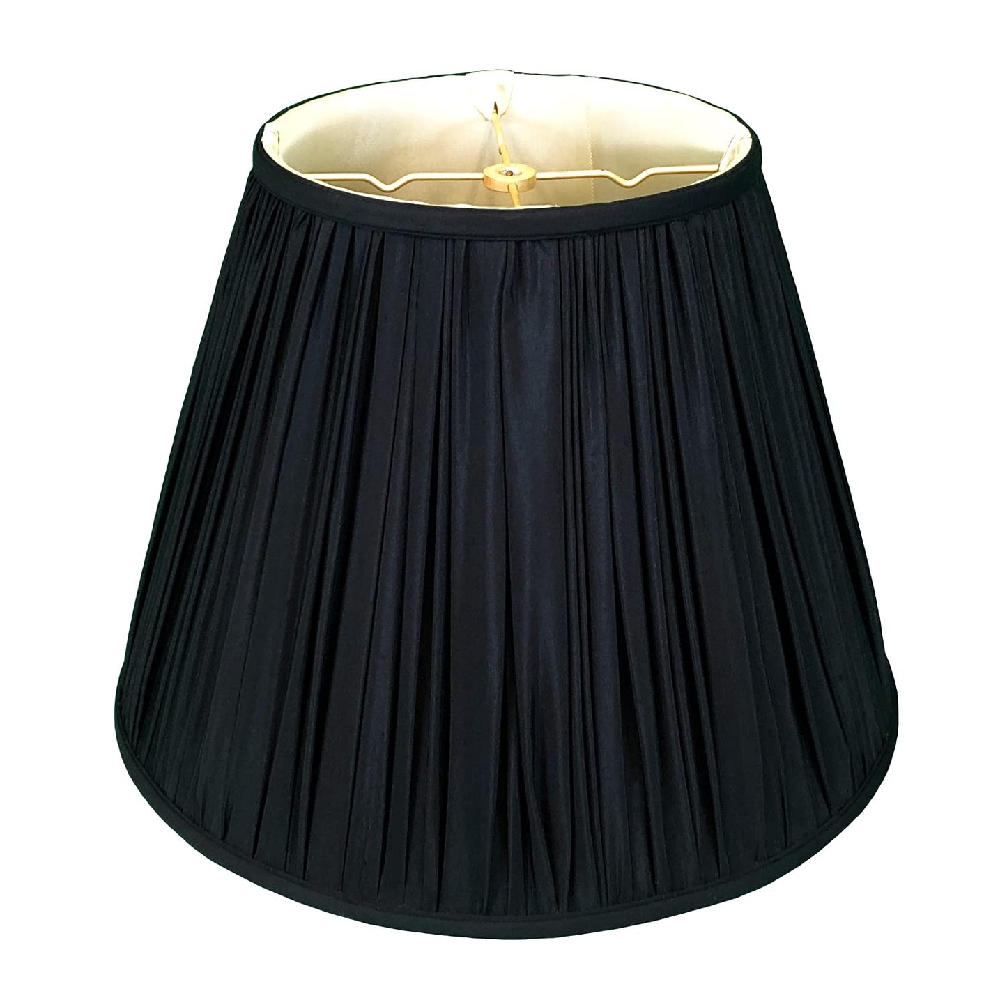 Royal Designs Deep Empire Gather Pleat Basic Lamp Shade, Black, 6 x 12 x 9.25