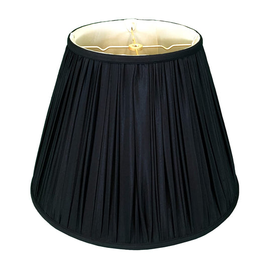 Royal Designs Deep Empire Gather Pleat Basic Lamp Shade, Black, 6 x 12 x 9.25