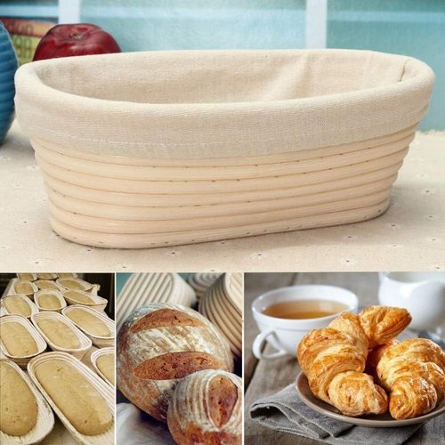 Banneton 10-Inch Oval Bread Proofing Basket - 2 Pack for Sourdough Baking & Food Storage