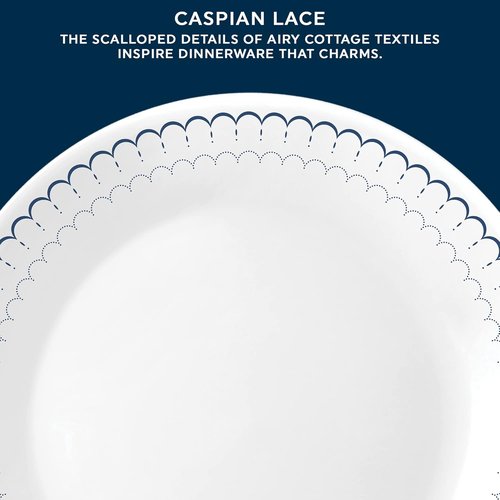 Corelle 18-Piece Dinnerware Set - Lightweight, Chip-Resistant Plates & Bowls for 6 | Microwave & Dishwasher Safe, Caspian