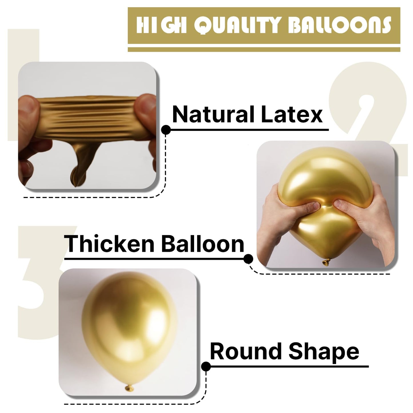 PartyWoo Metallic Gold Balloons 50pcs 12 Inch Chrome Gold Latex Helium Balloons for Birthday Graduation Baby Shower Anniversary Wedding Bachelorette Christmas New Year Party Decorations Gold-G129