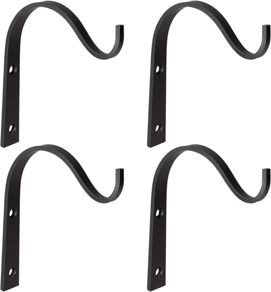 Mkono 4 Pack Iron Wall Hooks - Versatile Plant Hangers & Lantern Holders | Rustic 6 Inch Metal Brackets