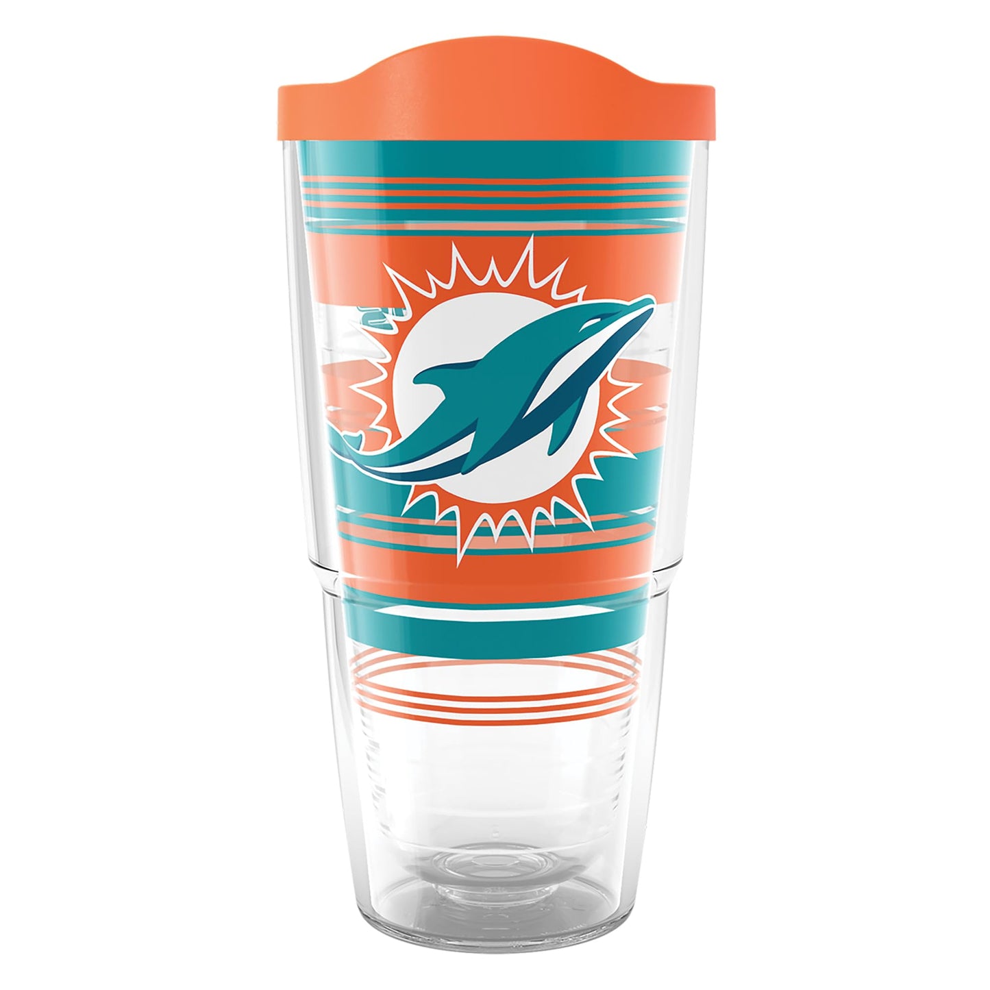 Tervis NFL Miami Dolphins - Hype Stripes Made in USA Double Walled Insulated Tumbler Travel Cup Keeps Drinks Cold & Hot, 24oz, Classic