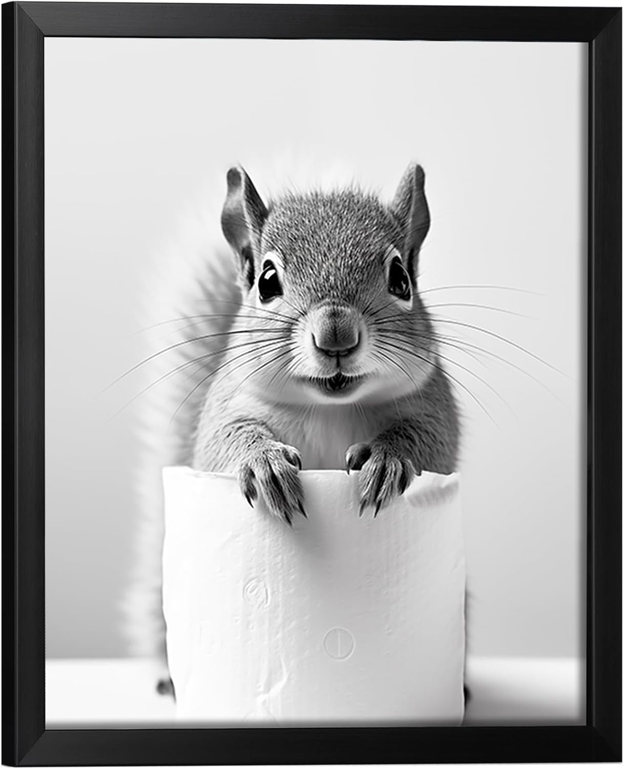 Skiennix Funny Bathroom Art - Aesthetic Black and White Framed Wall Decor | Perfect for Any Bathroom