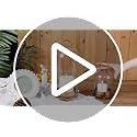 Havmorph Gold 5&4 Hurricane Glass Candle Holders, Hanging Brass Set