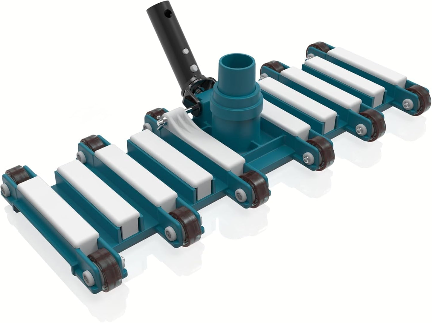 POOLWHALE 19" Professional Weighted Pool Vacuum Head - Extra-Wide with Wheels & Flexible Swivel Handle for Deep Cleaning