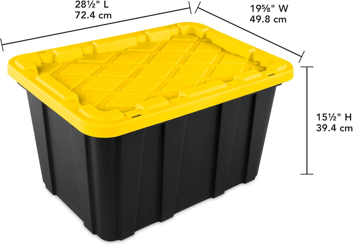 Sterilite 12-Pack Industrial Tote | Heavy-Duty Plastic Storage Bins with Lids - 27 Gallon for Organizing Closet, Bathroom, Office