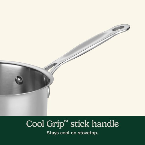 Cuisinart 1.5 Quart Stainless Steel Saucepan - Dishwasher Safe, Induction Compatible, Cool Grip Handles