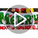 10FT Christmas Inflatable Yard Decoration with Santa, Gingerbread & Reindeer - Built-in LED Lights (Banner Variation)