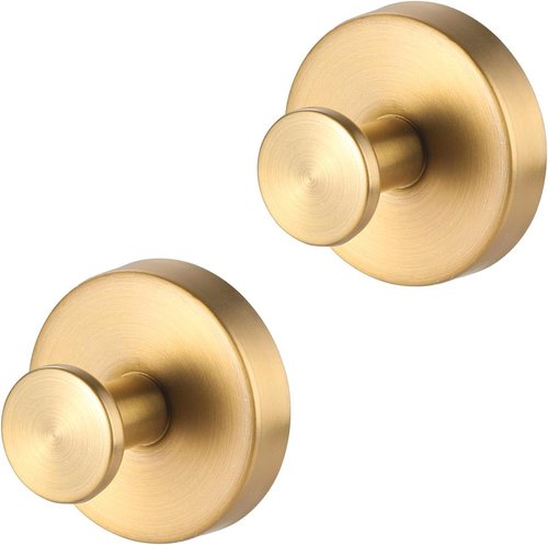 Gold Suction Cup Hooks by [Brand Name] - No-Drill Shower & Wreath Hangers | 2 Pack for Bathrooms & Doors