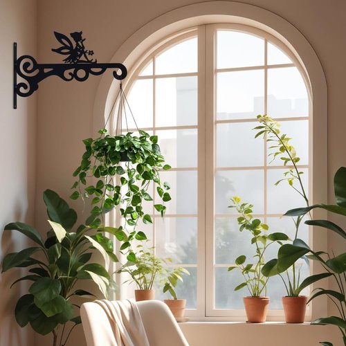 Hogardeck Metal Plant Hangers - 10” Outdoor Decor Hooks for Hanging Plants & Bird Feeders | 2 Pack