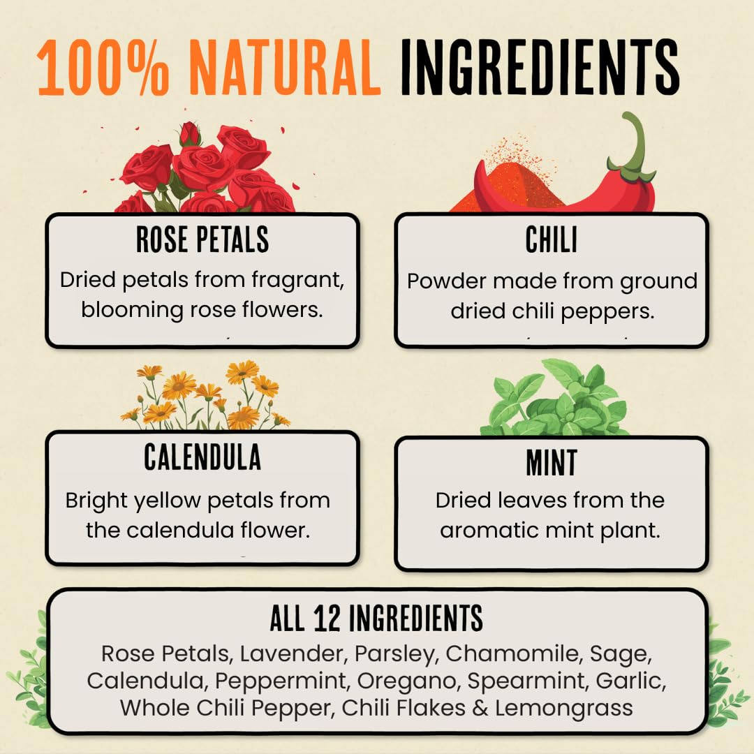 Roosty's Naturals Chicken Nesting Herbs - Chili Mix | 1LB Premium Coop Refreshing Treats Made in The USA