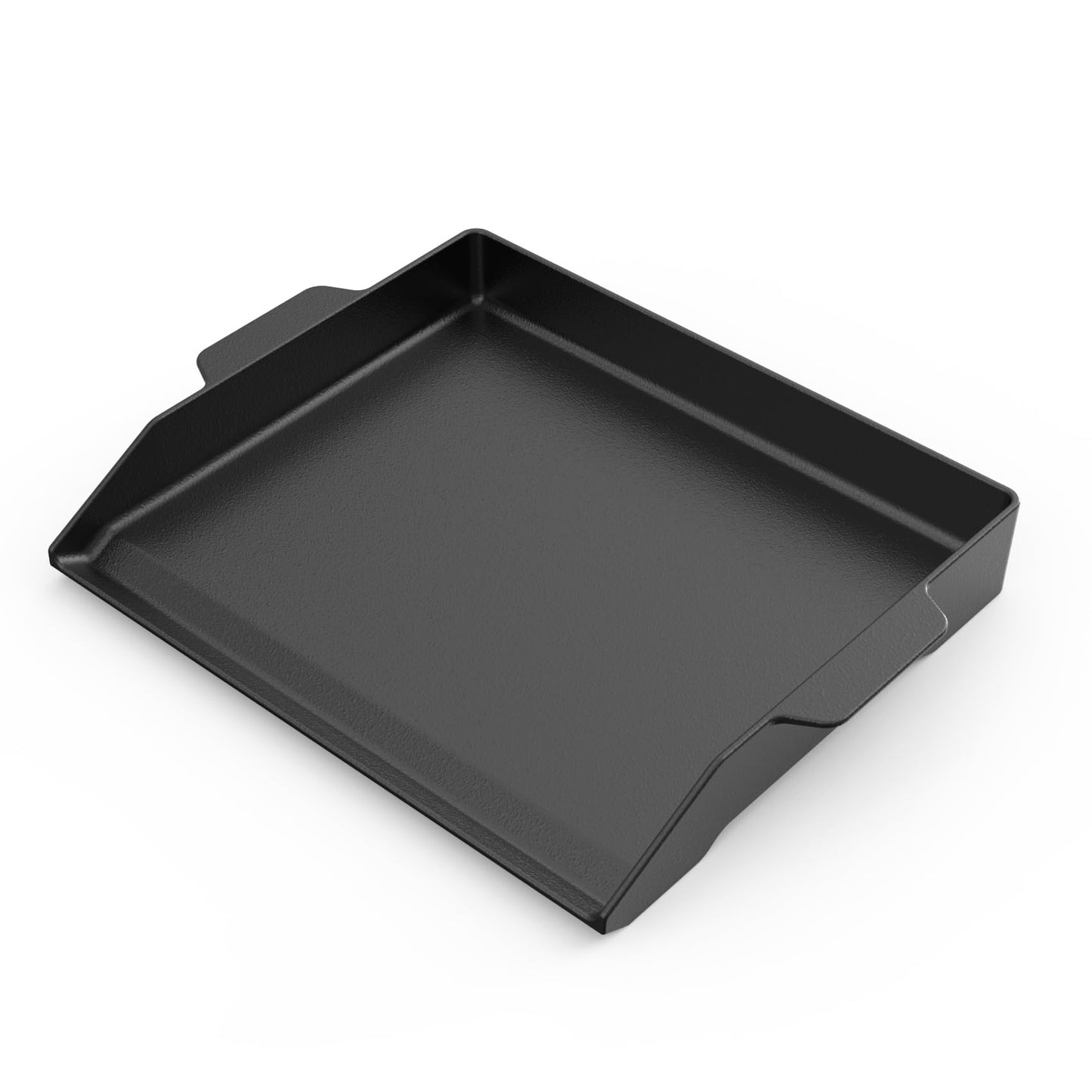 Onlyfire Universal Cast Iron Griddle for Gas Grills and Range Oven, Non-stick BBQ Flat Top Griddle with Handles for Outdoor Cooking, Tailgating, 18.6" × 14"