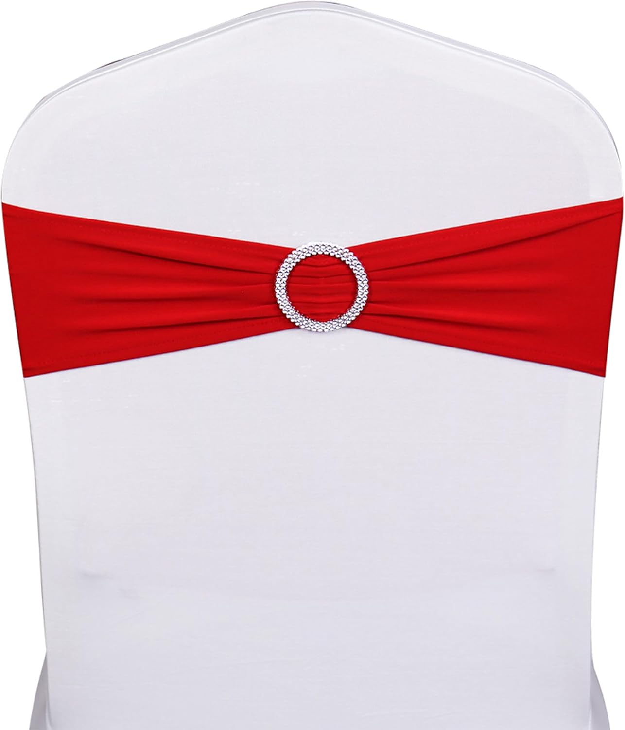 Skiennix Red Spandex Chair Sashes - Pack of 50 for Weddings, Parties & Events | Elegant Decoration
