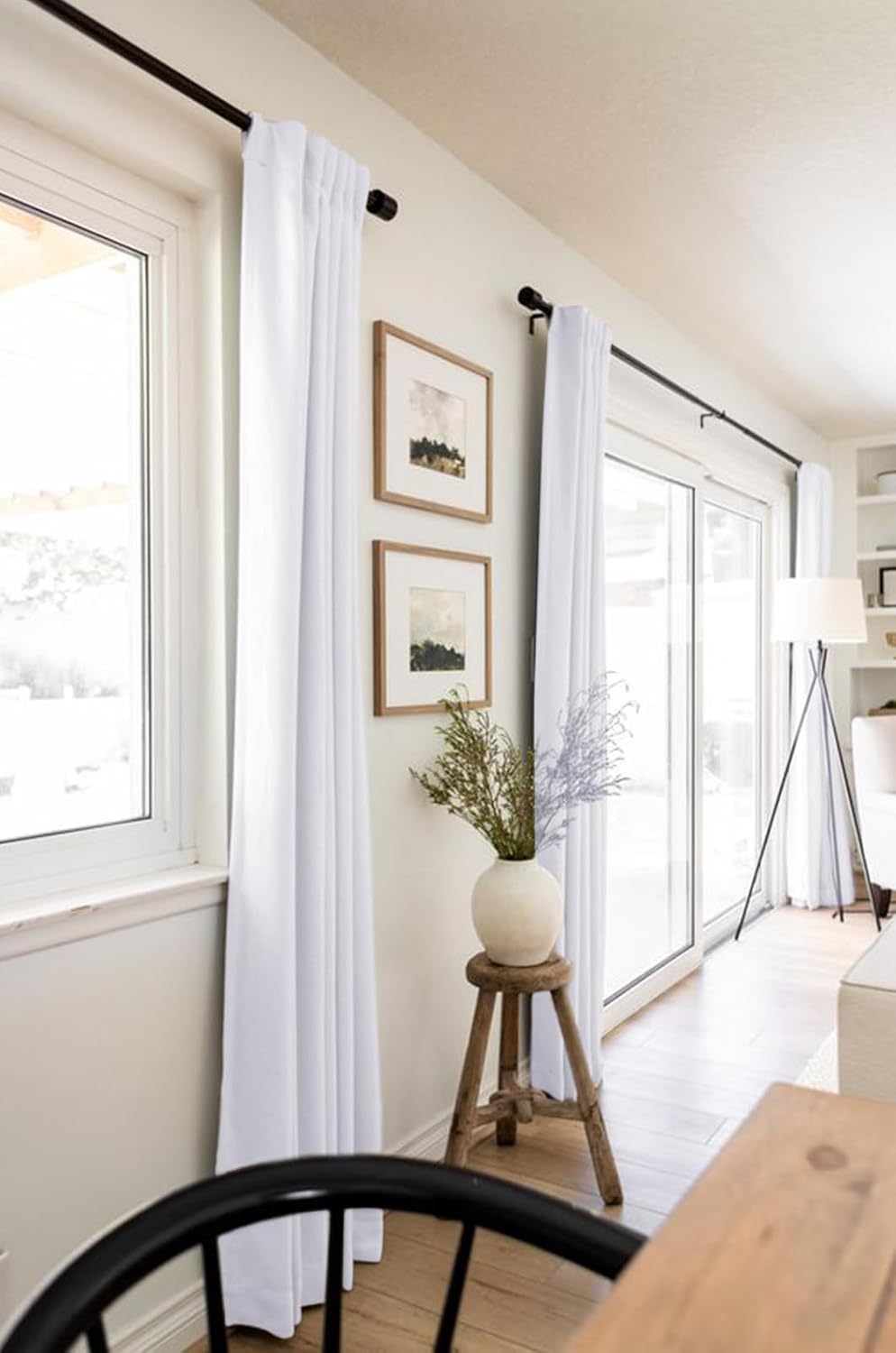 100% Blackout Shield Blackout Curtains - Thermal Insulated 2 Panels Set, 50" W x 63" L, Bright White
