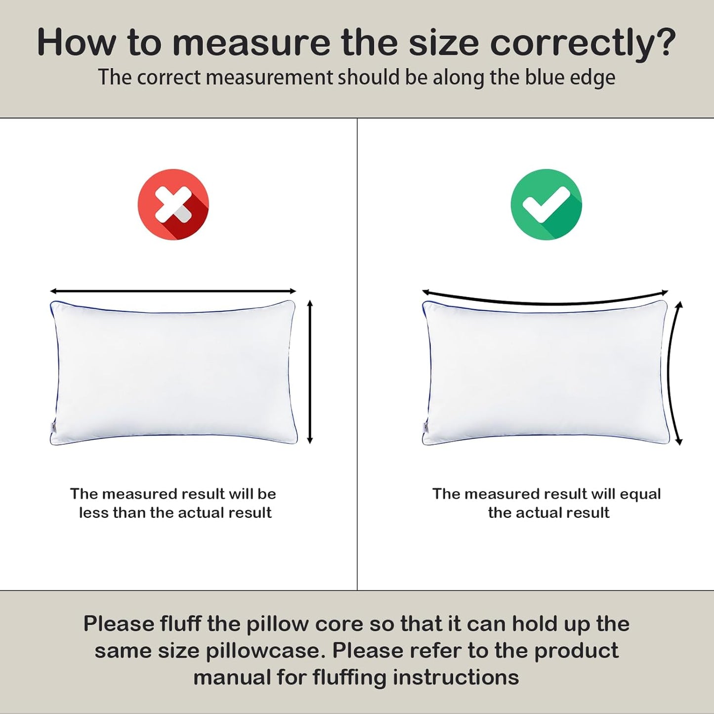 Skiennix 12x20 Pillow Insert Set of 2 - Soft Hypoallergenic Lumbar Cushion Inserts, Machine Washable