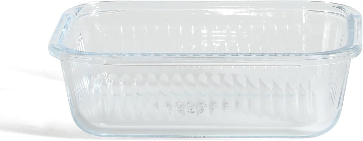 Martha Stewart Shadowbrook 5-Piece Borosilicate Glass Storage Container Set - Airtight Lids, 21.6 oz, Microwave & Dishwasher Safe
