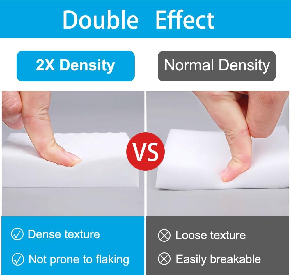 SmilinFit Magic Sponge Erasers - 50 Pack of 2X Density Melamine Foam Pads for Multi-Functional Cleaning