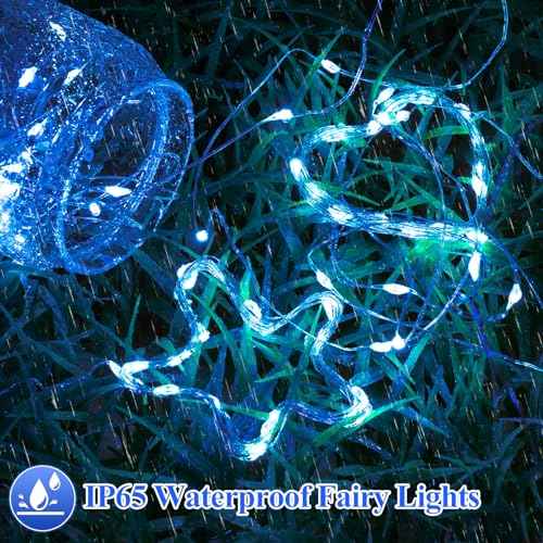 Lakumu 6 Pack Fairy Lights Battery Operated -7FT 20LED String Lights Silver Wire Firefly Starry Lights for DIY Christmas Decorations Mason Jar Wedding Party Centerpiece Table Decor, Blue