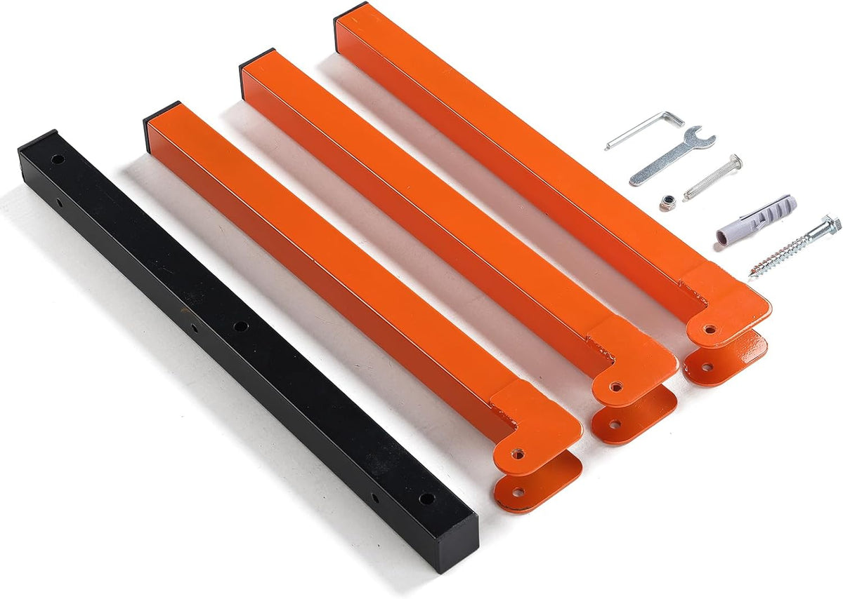 Metal Lumber Rack by [Brand Name] - Wall-Mounted Wood Storage Organizer | 4-Pack for Indoor & Outdoor Use